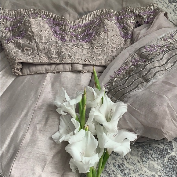 Wedding Embroidered Top & Lehenga Set - Picture 9 of 14